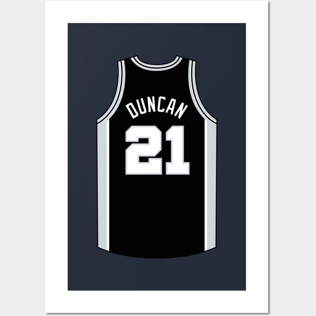 Tim Duncan San Antonio Jersey Qiangy Wall Art by qiangdade